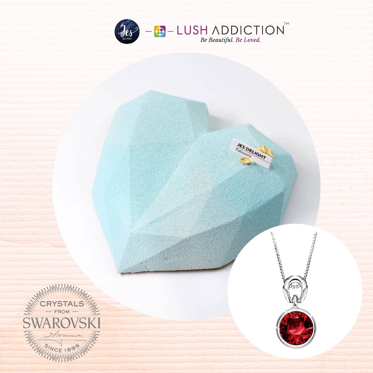 Blue Diamond Cake + Lush Solitaire Birthstone Necklace Bundle Deal (By: JES Delight from JB)