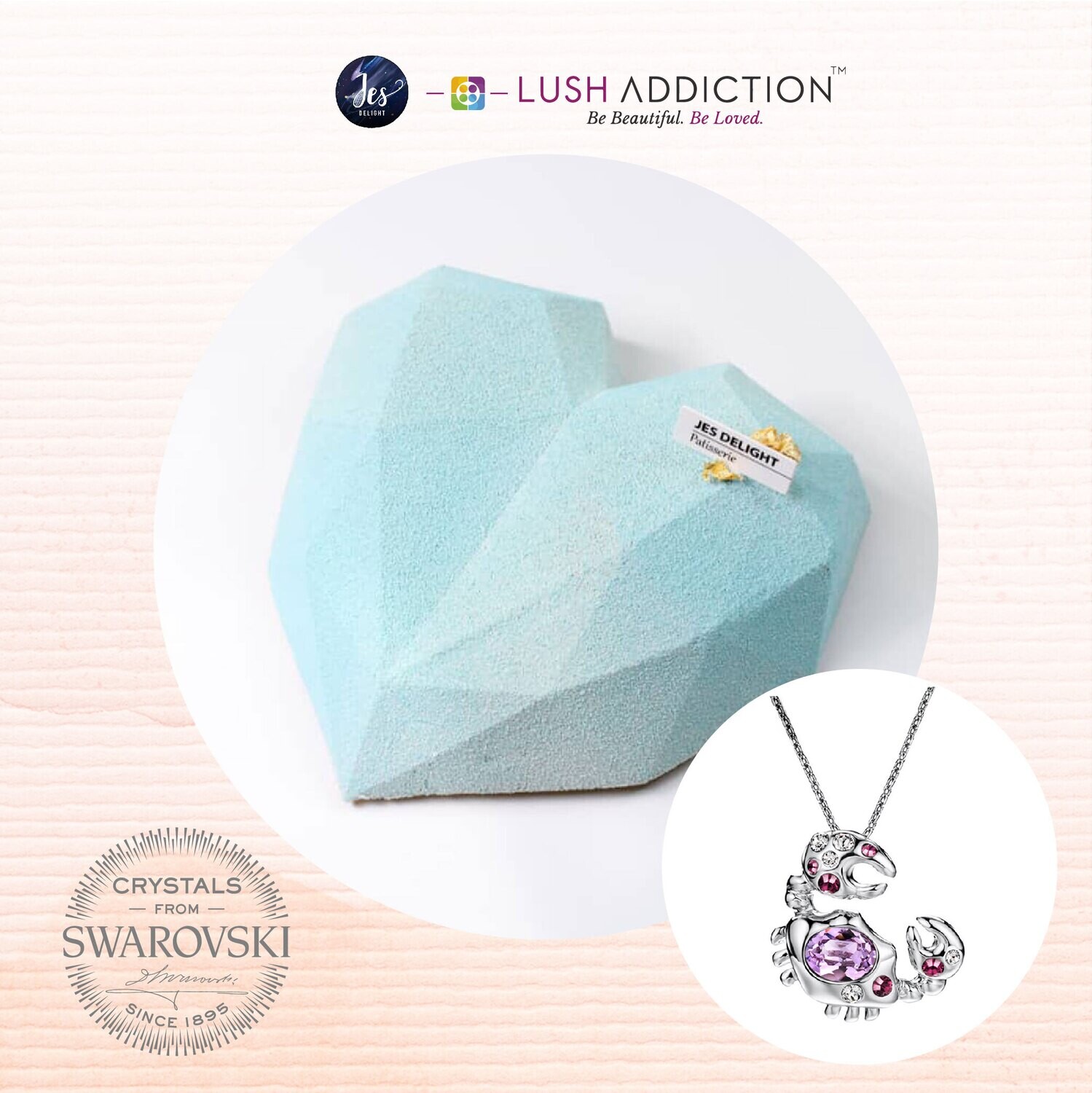 Blue Diamond Cake + Lush Cancer Horoscope Necklace Bundle Deal (By: JES Delight from JB)