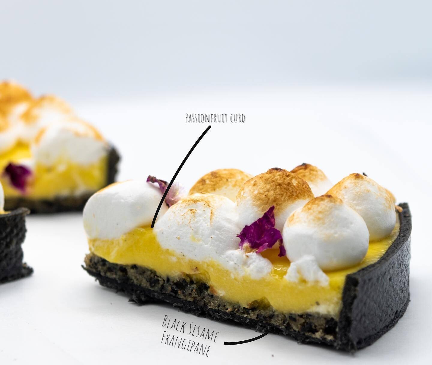 Black Sesame Passionfruit Curd Tart (By: CHO from JB)