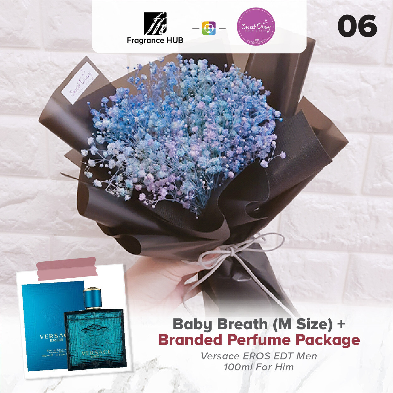 Baby Breath (M Size) + Fragrance Hub Branded Perfume (By: Sweet Diary from Puchong)
