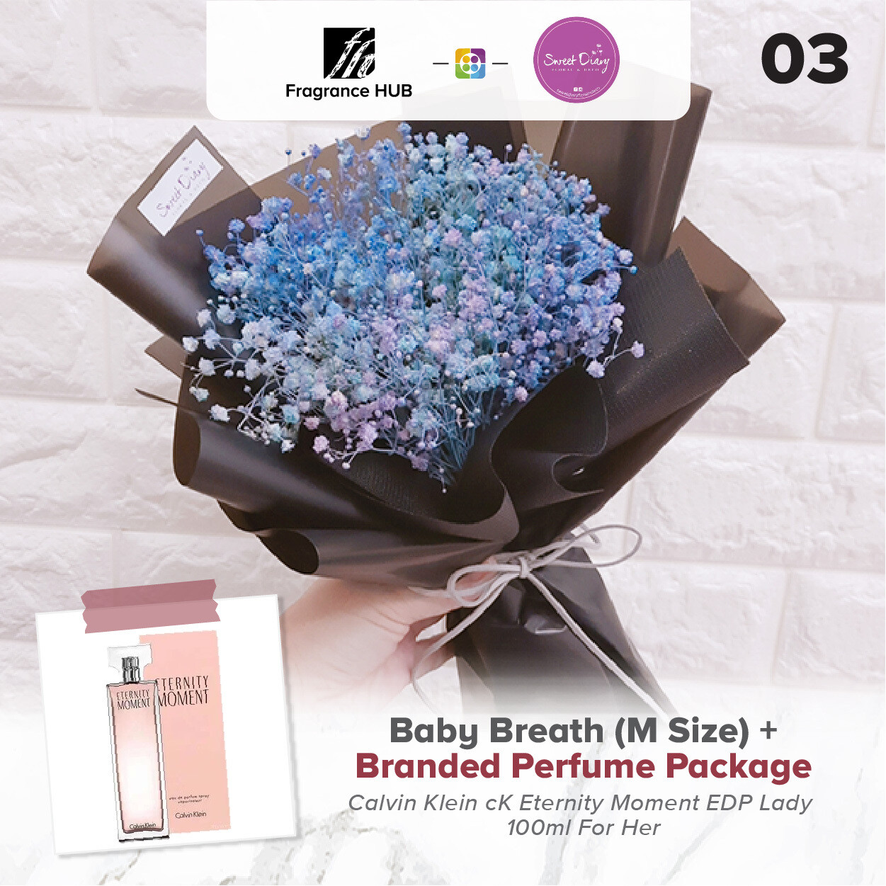 Baby Breath (M Size) + Fragrance Hub Branded Perfume (By: Sweet Diary from Puchong)