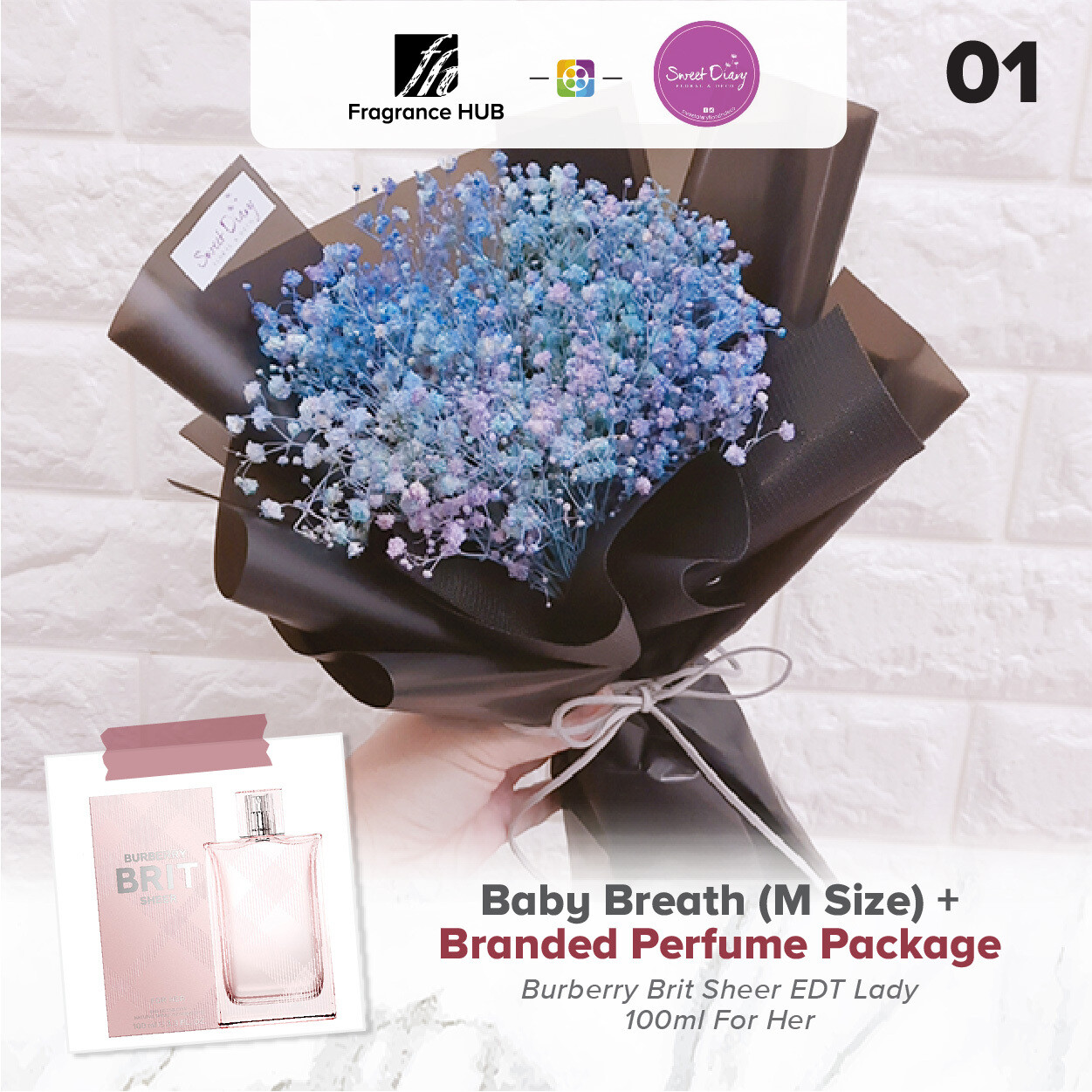 Baby Breath (M Size) + Fragrance Hub Branded Perfume (By: Sweet Diary from Puchong)