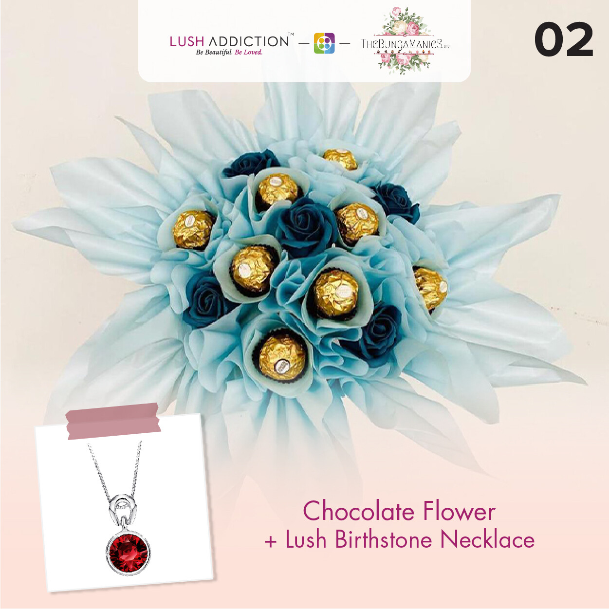 Golden Roses Bouquet + Lush Necklace (By: The Bunga Manies from Bintulu)
