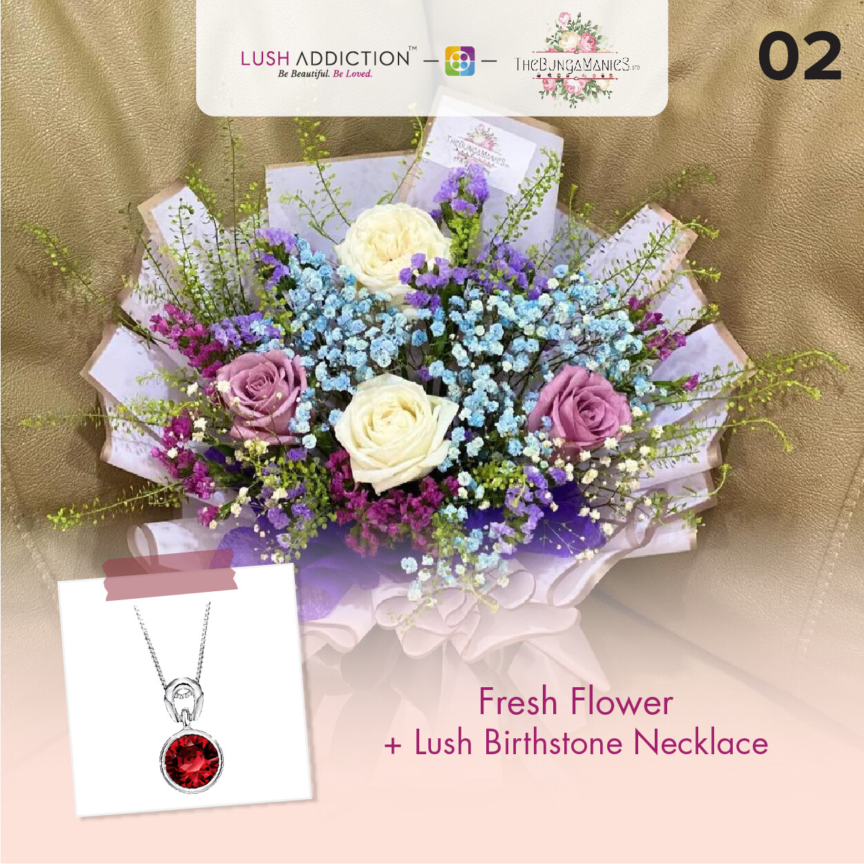A Colourful Summer Fresh Flowers Bouquet + Lush Addiction Necklace (By: The Bunga Manies from Bintulu)