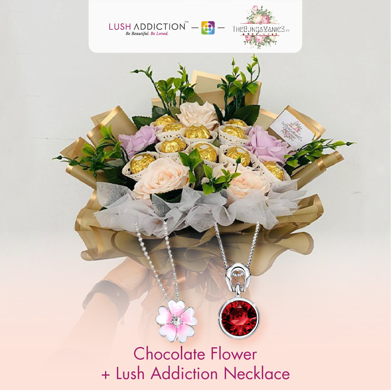 Good Old Time Soap Roses Bouquet  + Lush Addiction Necklace (By: The Bunga Manies from Bintulu)