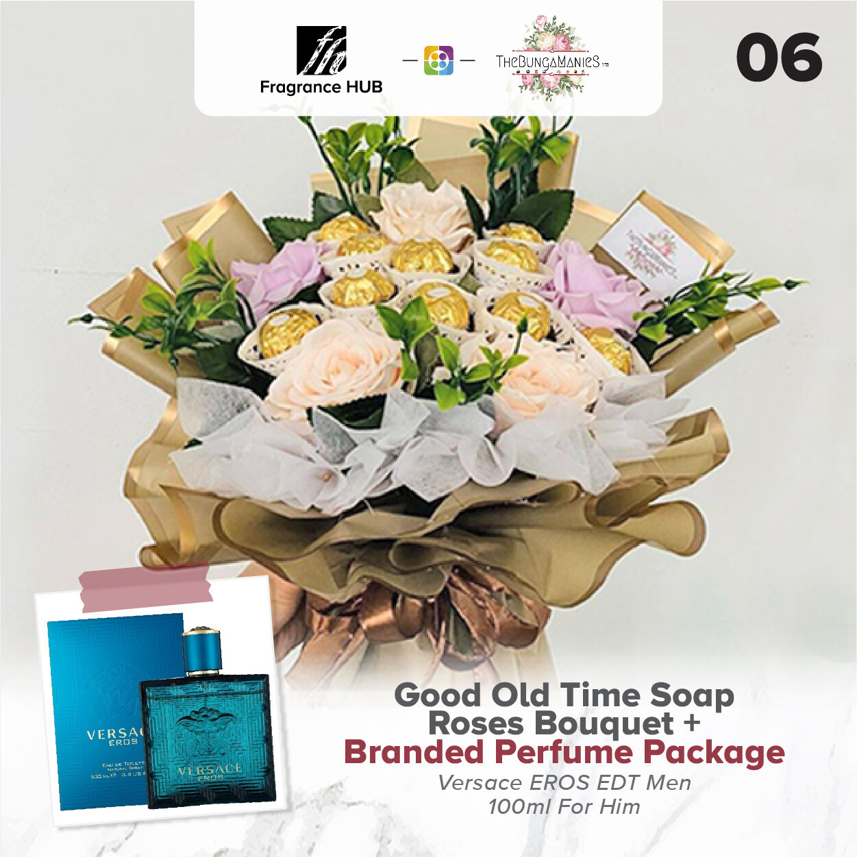 Good Old Time Soap Roses Bouquet + Fragrance Hub Branded Perfume (By: The Bunga Manies from Bintulu)