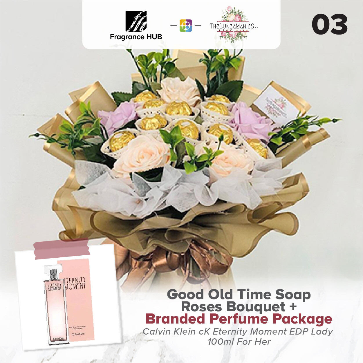 Good Old Time Soap Roses Bouquet + Fragrance Hub Branded Perfume (By: The Bunga Manies from Bintulu)