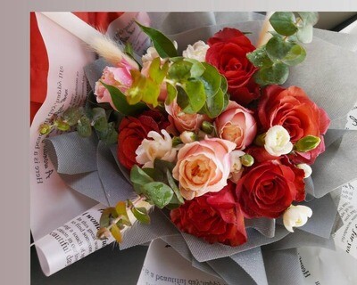 Bright Aura Flower Bouquet (By: Bloomsbury from Puchong)