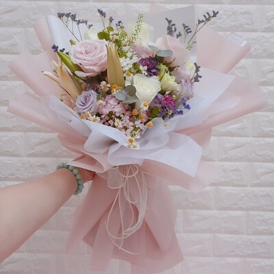 Mixed Flowers Bouquet (Pastel) (By: Sweet Diary from Puchong)
