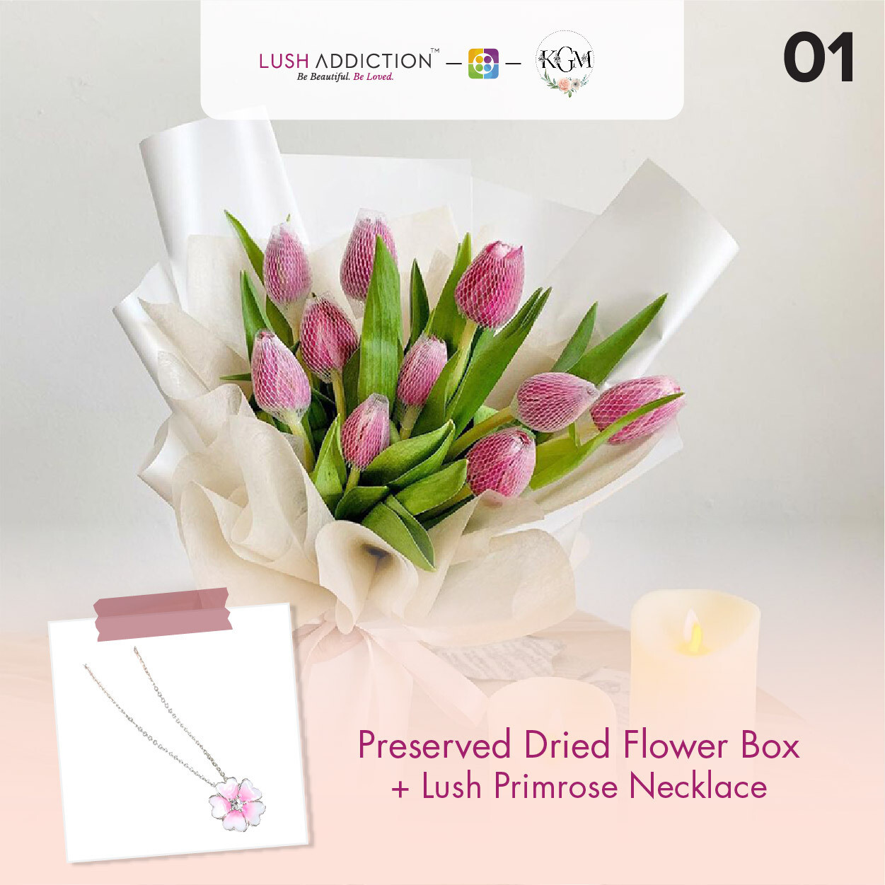 Happy Joy  + Lush Addiction Necklace (By: Keshwini Florist from KL