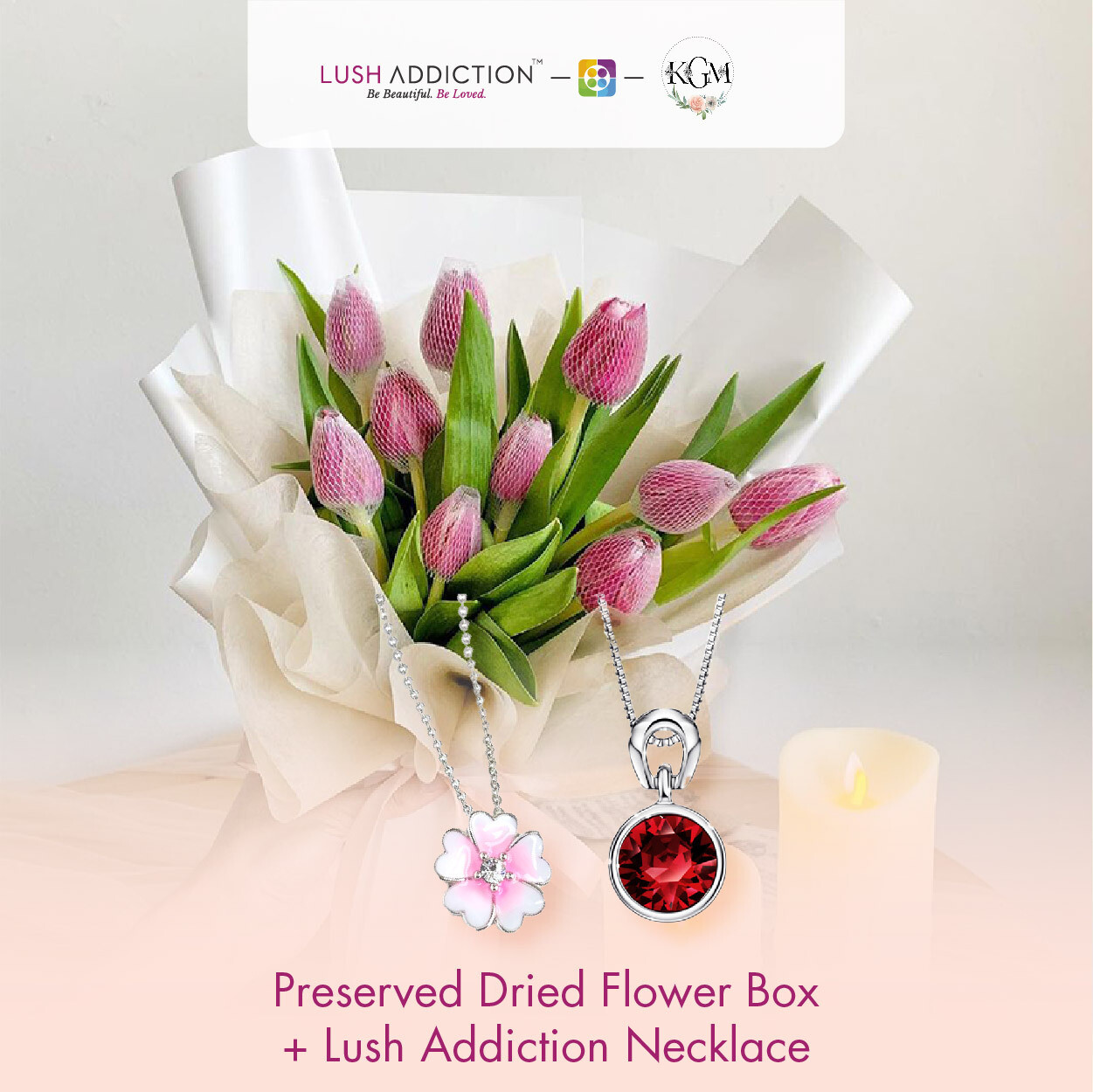 Happy Joy  + Lush Addiction Necklace (By: Keshwini Florist from KL