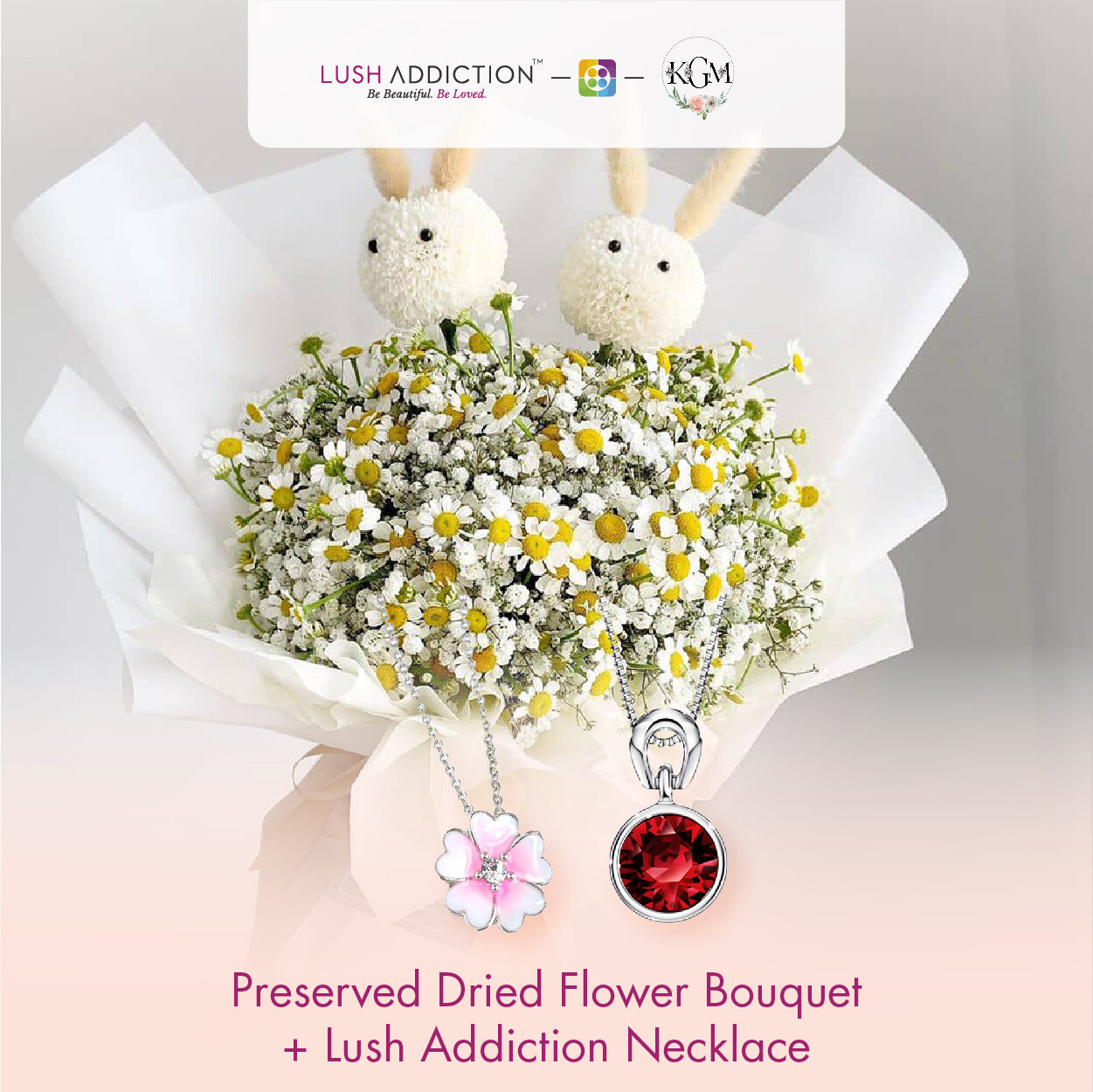 Love You  + Lush Addiction Necklace (By: Keshwini Florist from KL)