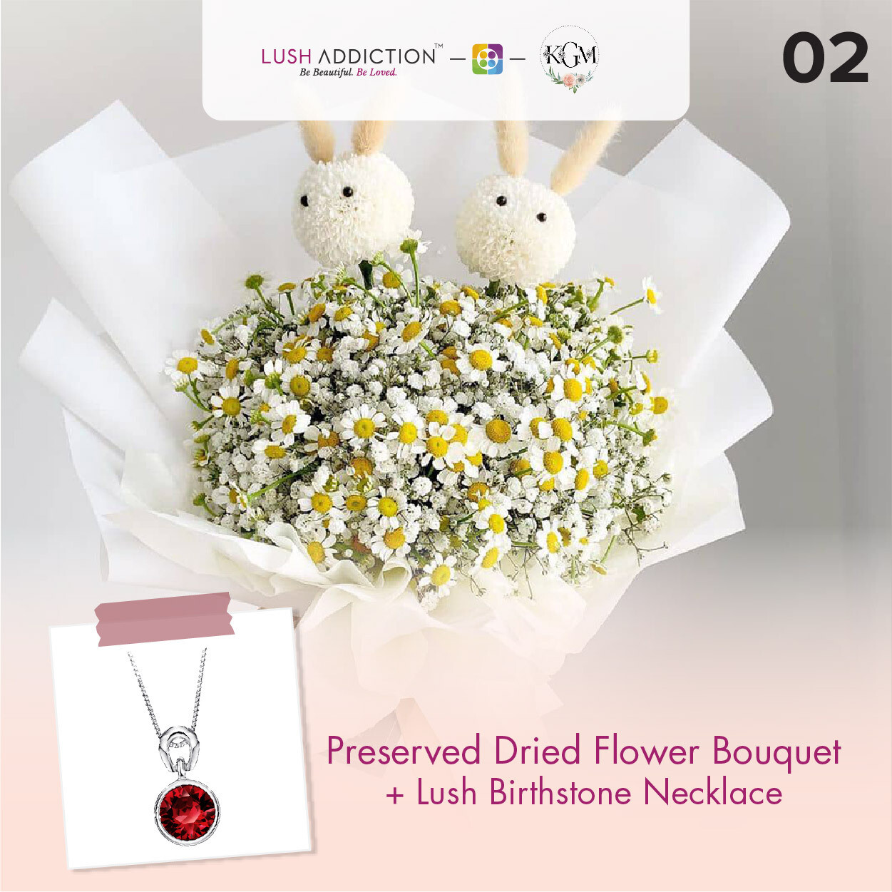 Love You  + Lush Addiction Necklace (By: Keshwini Florist from KL)