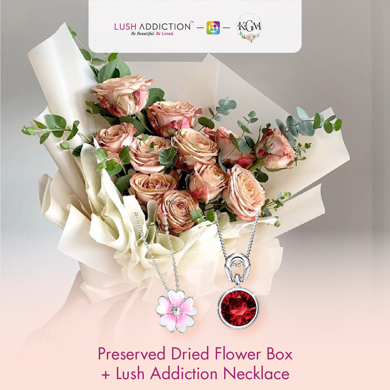 Red Bloom  + Lush Addiction Necklace (By: Keshwini Florist from KL