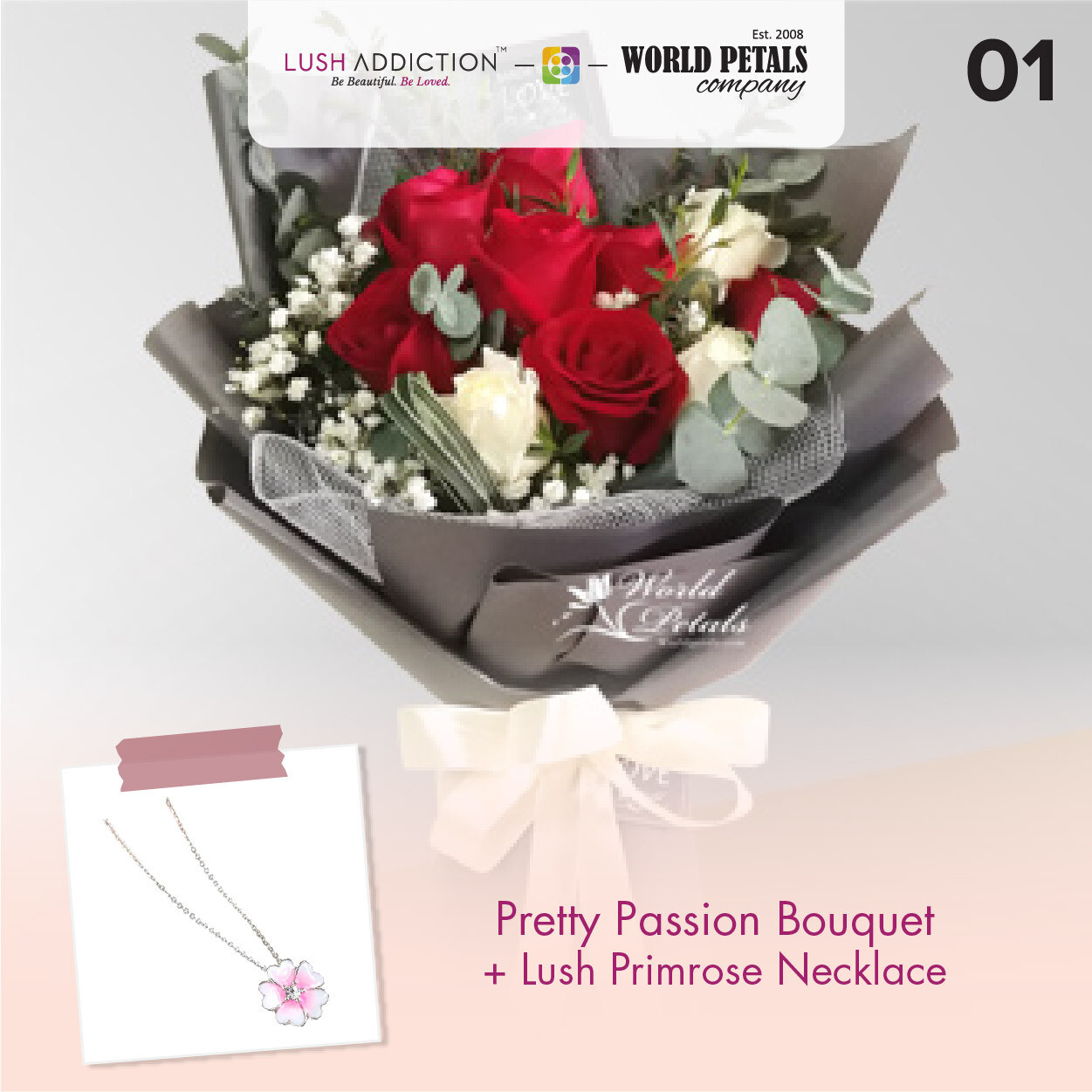Pretty Passion  + Lush Addiction Necklace (By: World Petals Florist from KL)
