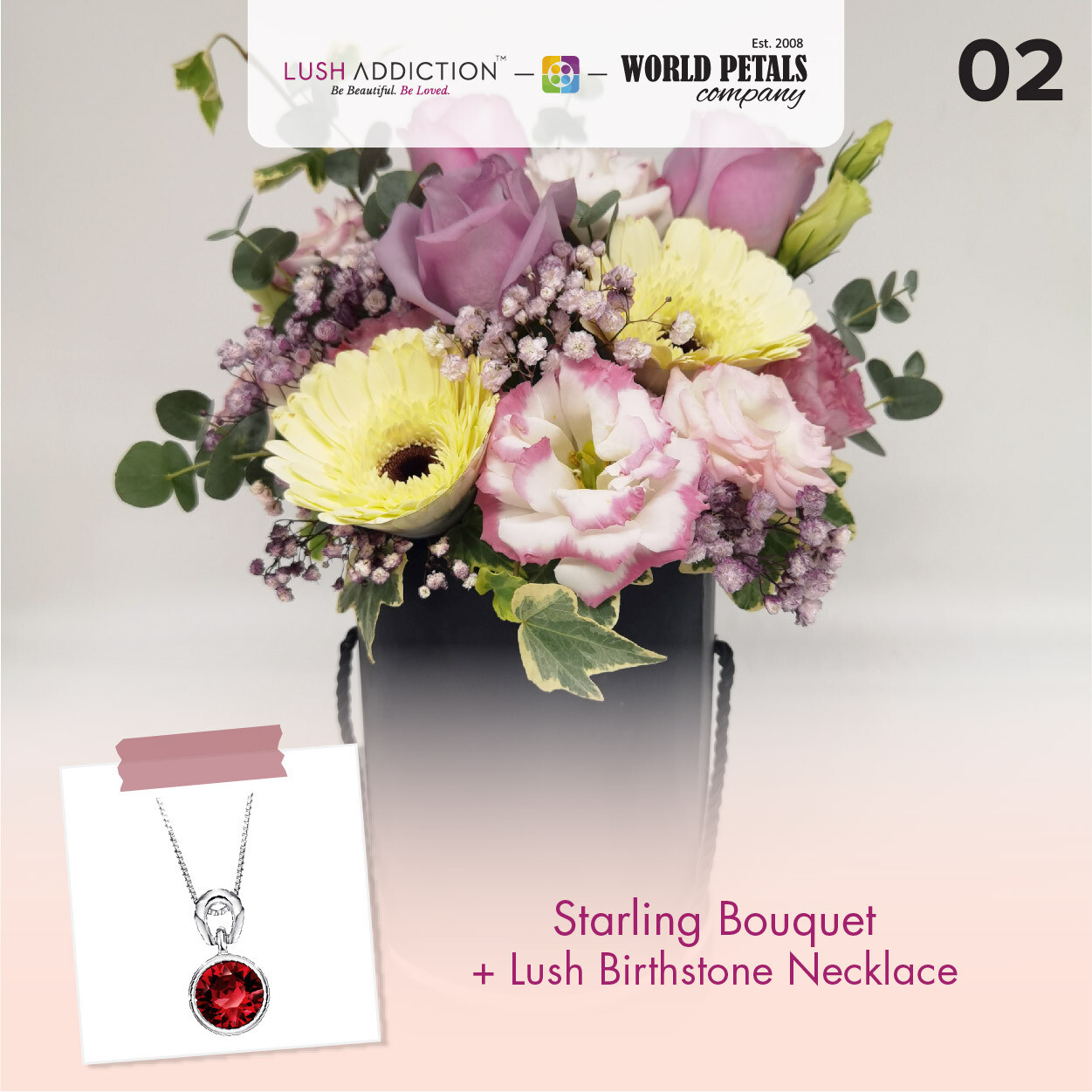 Starling + Lush Addiction Necklace (By: World Petals Florist from KL)