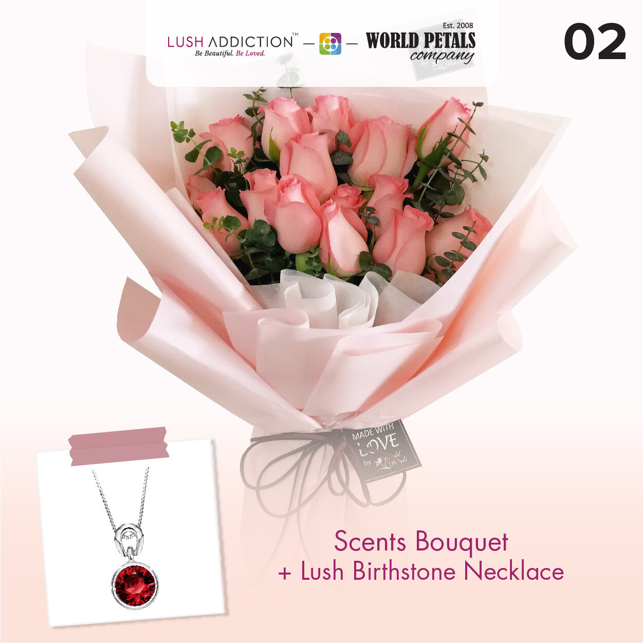 Scent + Lush Addiction Necklace (By: World Petals Florist from KL)