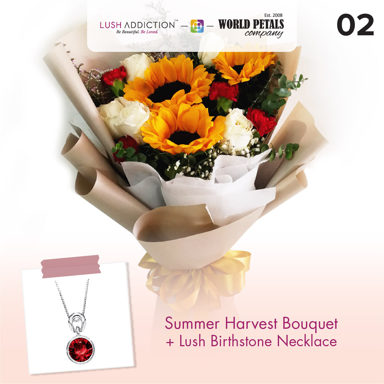 Summer Harvest + Lush Addiction Necklace (By: World Petals Florist from KL)
