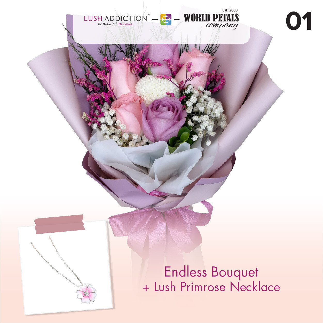 Endless + Lush Addiction Necklace (By: World Petals Florist from KL)