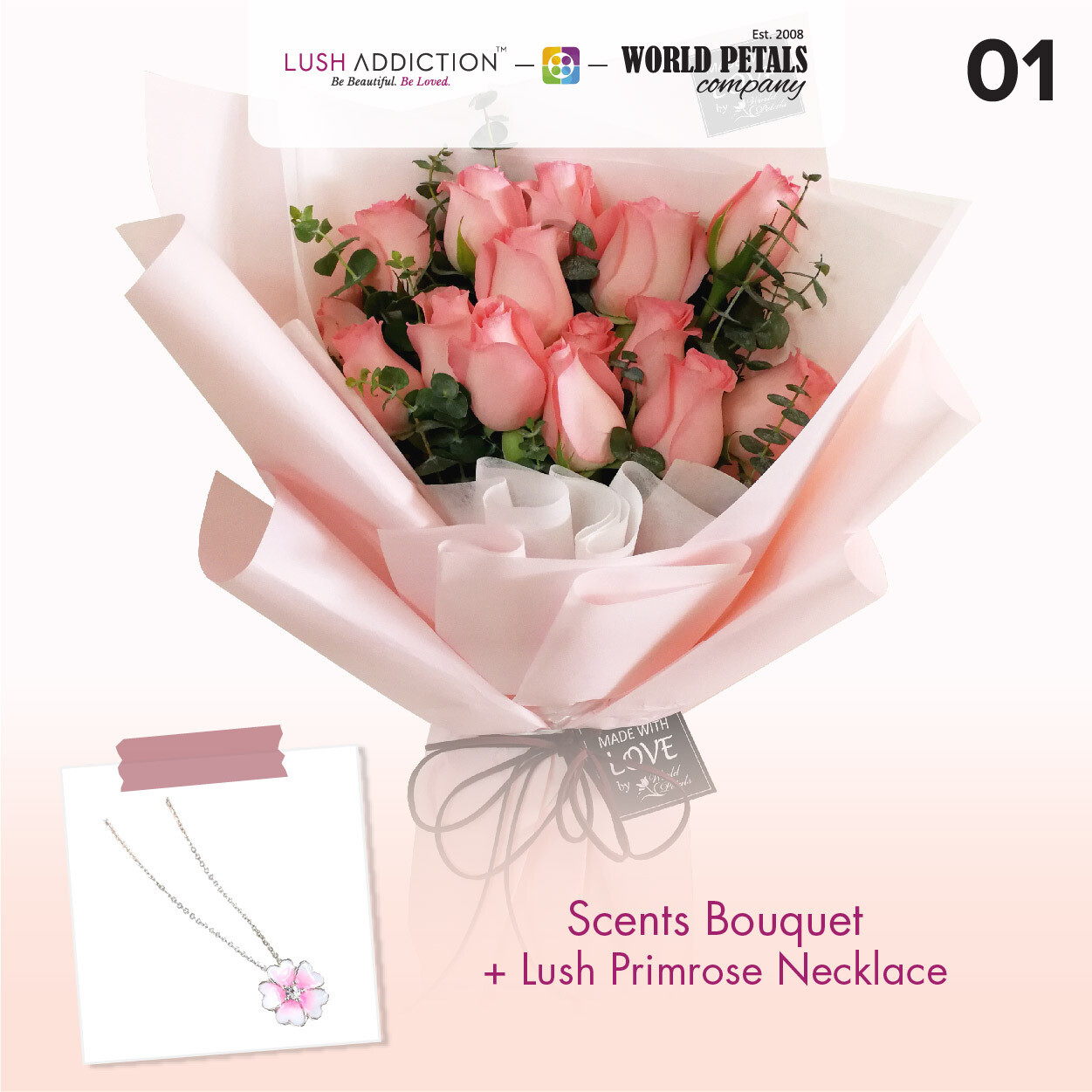 Scent + Lush Addiction Necklace (By: World Petals Florist from KL)