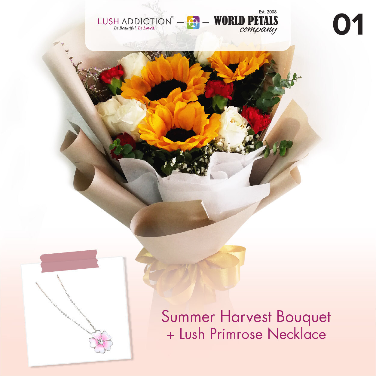 Summer Harvest + Lush Addiction Necklace (By: World Petals Florist from KL)