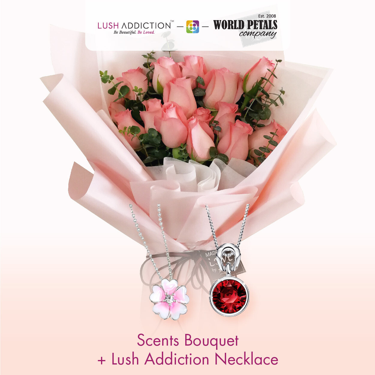 Scent + Lush Addiction Necklace (By: World Petals Florist from KL)