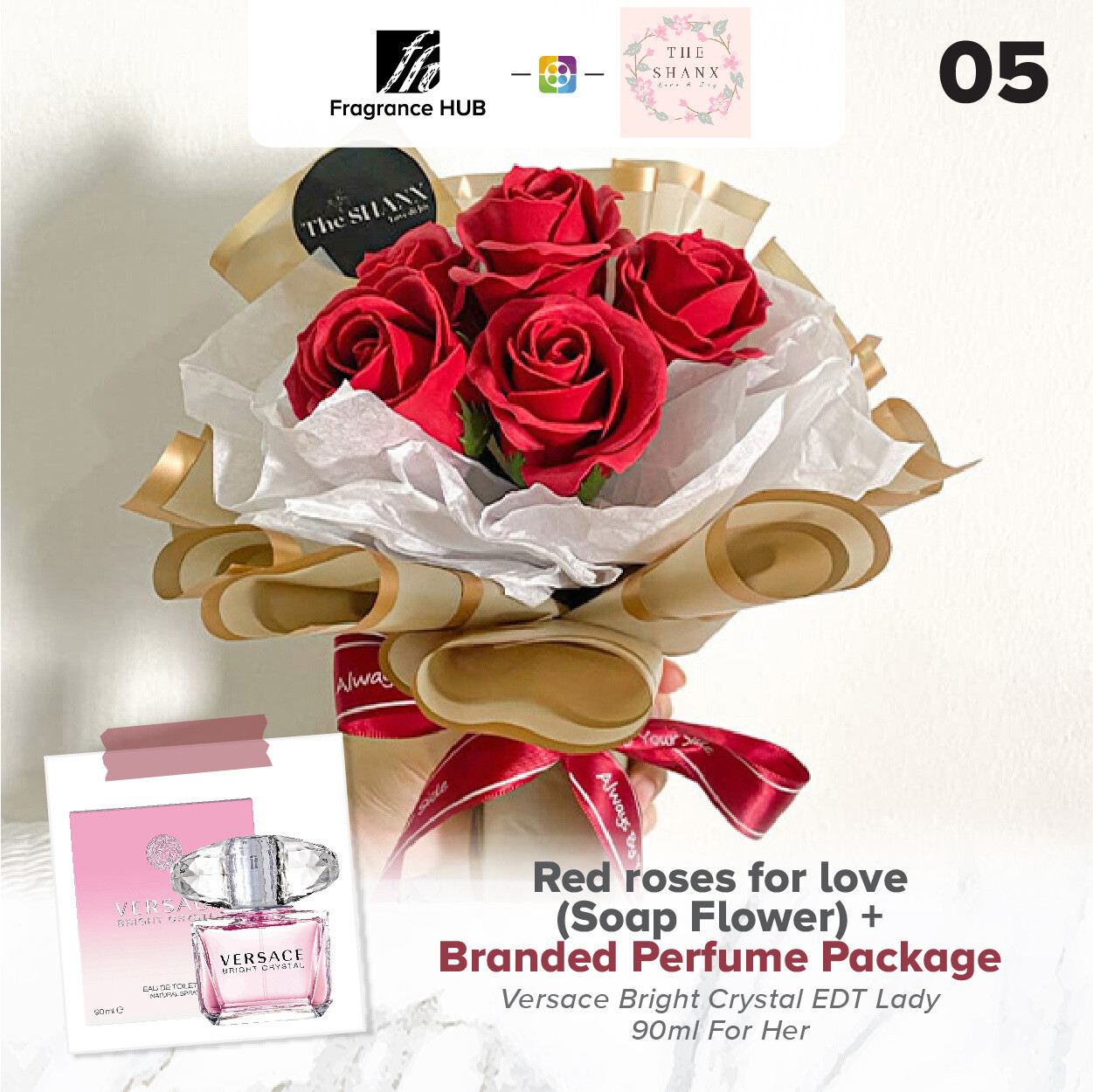 Red Roses For Love (Soap Flower) + Fragrance Hub Branded Perfume (By: The Shanx Florist from Melaka)