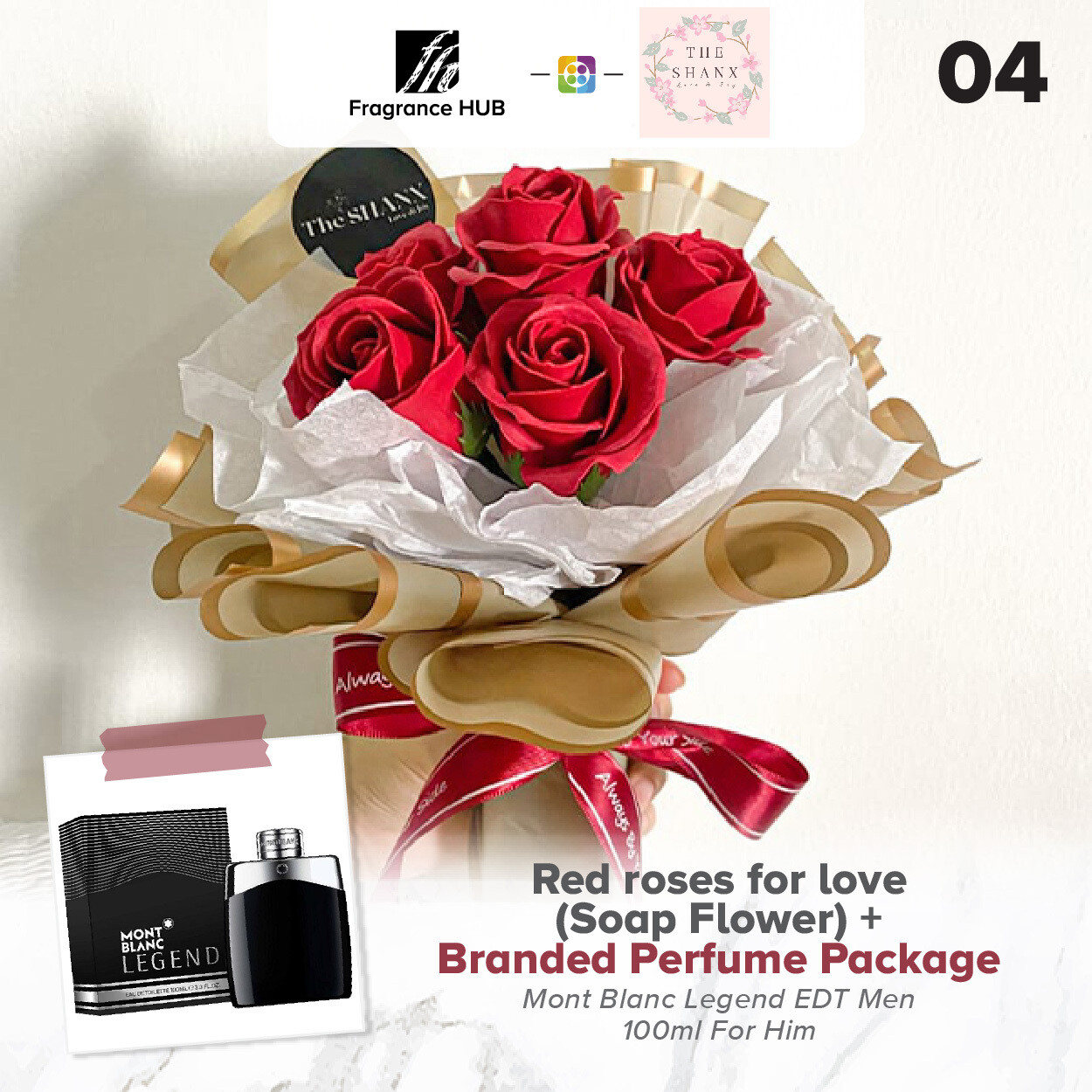 Red Roses For Love (Soap Flower) + Fragrance Hub Branded Perfume (By: The Shanx Florist from Melaka)