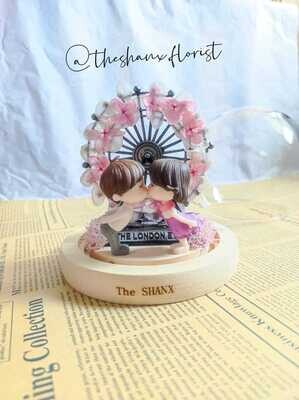 Pinkish Ferris Wheels Preserved Flower Glass Globe (By: The Shanx Florist from Melaka)