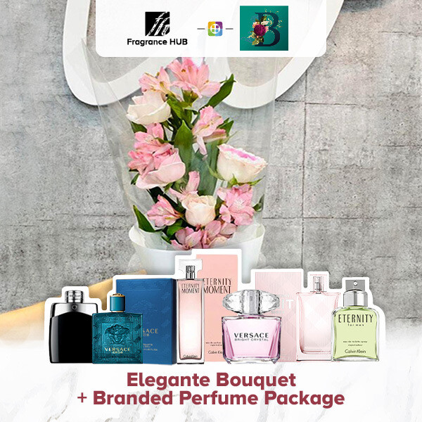 Elegante Bouquet + Fragrance Hub Branded Perfume (By: The Bliss Florist from Melaka)