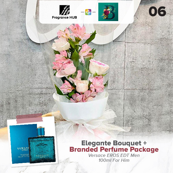 Elegante Bouquet + Fragrance Hub Branded Perfume (By: The Bliss Florist from Melaka)