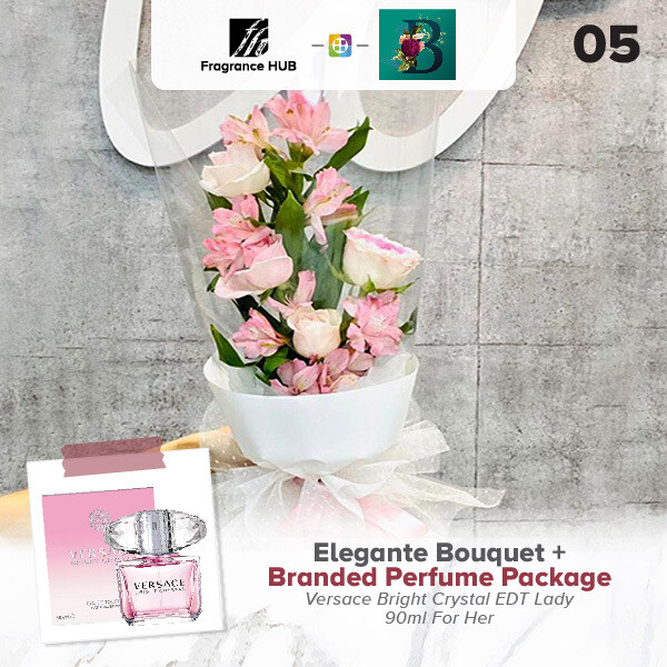 Elegante Bouquet + Fragrance Hub Branded Perfume (By: The Bliss Florist from Melaka)