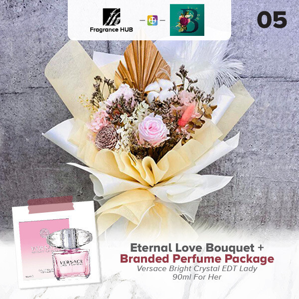 Eternal Love Bouquet + Fragrance Hub Branded Perfume (By: The Bliss Florist from Melaka)