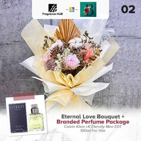 Eternal Love Bouquet + Fragrance Hub Branded Perfume (By: The Bliss Florist from Melaka)