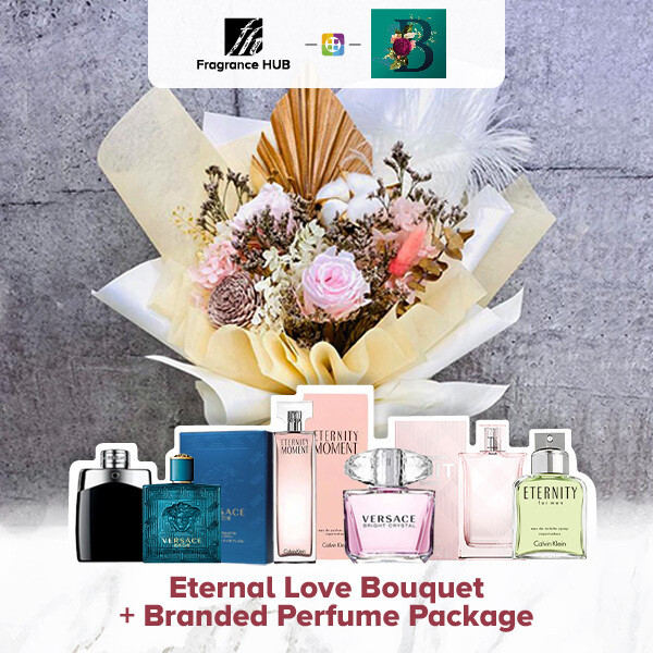 Eternal Love Bouquet + Fragrance Hub Branded Perfume (By: The Bliss Florist from Melaka)