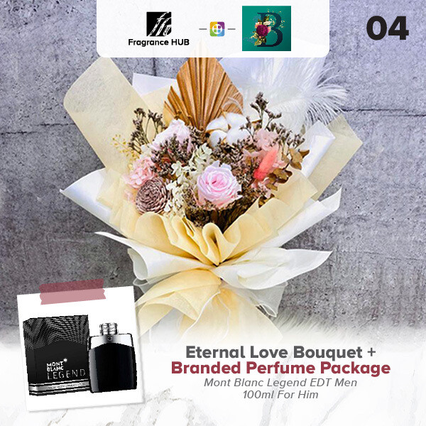 Eternal Love Bouquet + Fragrance Hub Branded Perfume (By: The Bliss Florist from Melaka)