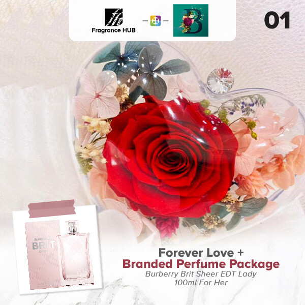 Forever Love Bouquet + Fragrance Hub Branded Perfume (By: The Bliss Florist from Melaka)