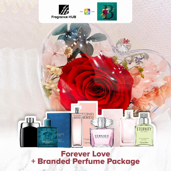 Forever Love Bouquet + Fragrance Hub Branded Perfume (By: The Bliss Florist from Melaka)