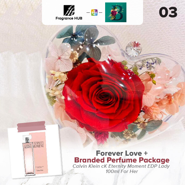 Forever Love Bouquet + Fragrance Hub Branded Perfume (By: The Bliss Florist from Melaka)