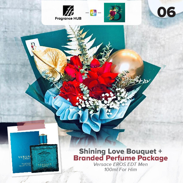Shining Love Bouquet + Fragrance Hub Branded Perfume (By: The Bliss Florist from Melaka)