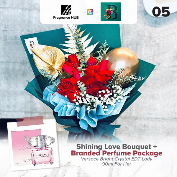 Shining Love Bouquet + Fragrance Hub Branded Perfume (By: The Bliss Florist from Melaka)