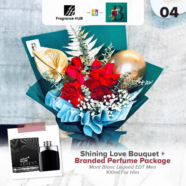 Shining Love Bouquet + Fragrance Hub Branded Perfume (By: The Bliss Florist from Melaka)