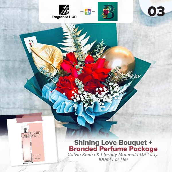 Shining Love Bouquet + Fragrance Hub Branded Perfume (By: The Bliss Florist from Melaka)