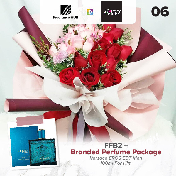 FFB2 Bouquet + Fragrance Hub Branded Perfume (By: Flowery Florist from Seri Kembangan)