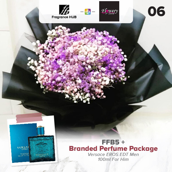 FFB5 Bouquet + Fragrance Hub Branded Perfume (By: Flowery Florist from Seri Kembangan)