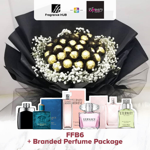 FFB6 Bouquet + Fragrance Hub Branded Perfume (By: Flowery Florist from Seri Kembangan)