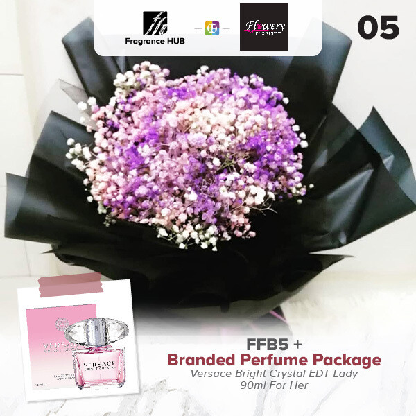 FFB5 Bouquet + Fragrance Hub Branded Perfume (By: Flowery Florist from Seri Kembangan)