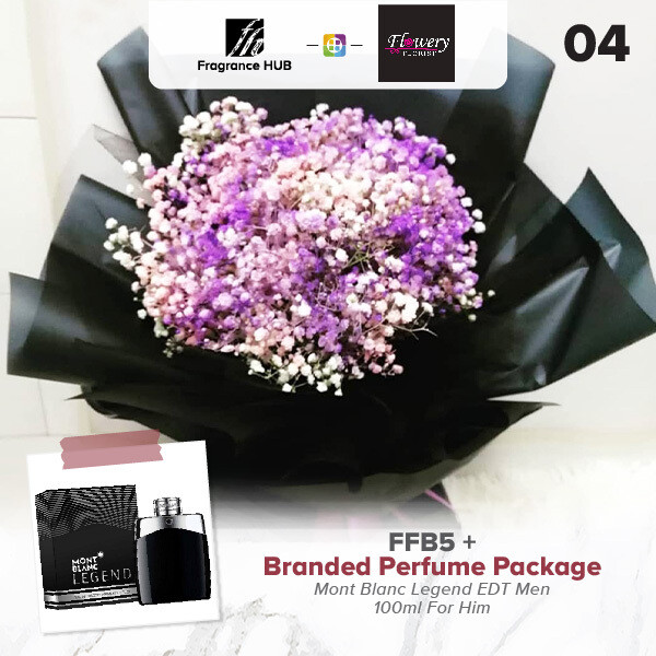 FFB5 Bouquet + Fragrance Hub Branded Perfume (By: Flowery Florist from Seri Kembangan)