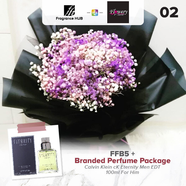FFB5 Bouquet + Fragrance Hub Branded Perfume (By: Flowery Florist from Seri Kembangan)