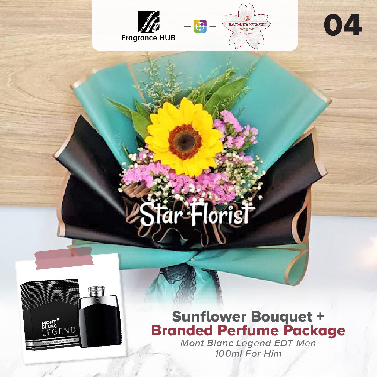 Sunflower Bouquet + Fragrance Hub Branded Perfume (By: Star Florist from Puchong)